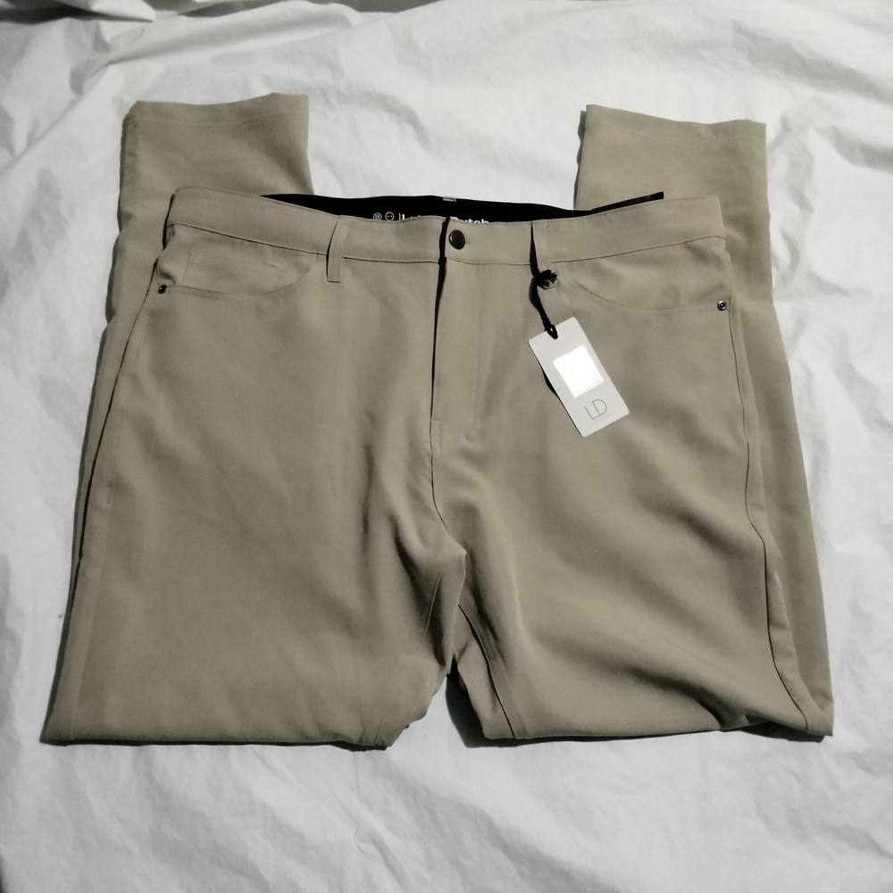 Luke & Dutch Tech Pants Mens 38x32(40x32) Khaki Stretch Moisture Wicking Easy Ca